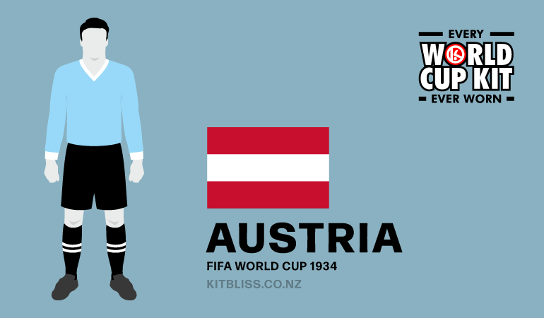Graphic showing the Austria change kit worn during the 1934 FIFA World Cup.