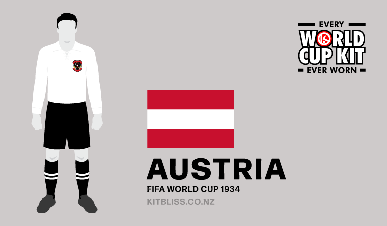 Graphic showing the Austria home kit worn during the 1934 FIFA World Cup.