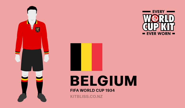 Graphic showing the Belgium kit worn during the 1934 FIFA World Cup.