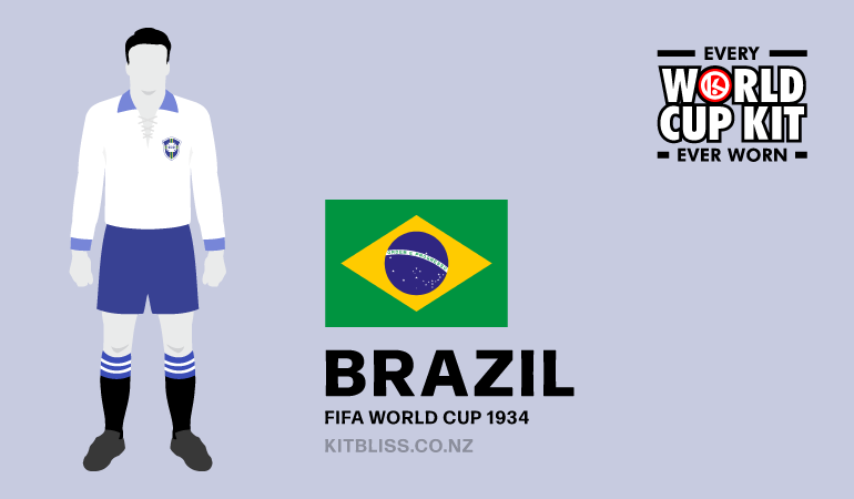 Graphic showing the Brazil kit worn during the 1934 FIFA World Cup.