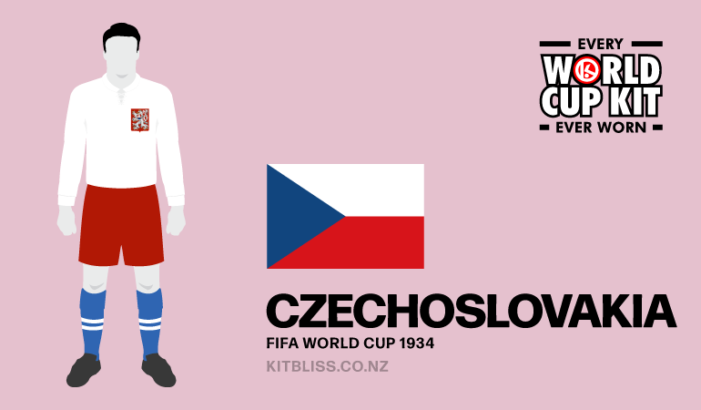 Graphic showing the Czechoslovakia away kit worn during the 1934 FIFA World Cup.