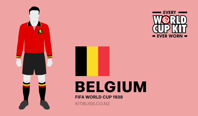 Graphic showing the Belgium kit worn during the 1938 FIFA World Cup.