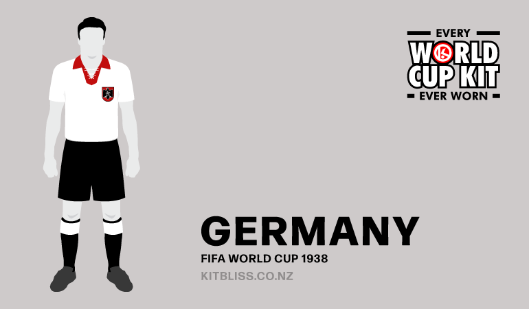 Graphic showing the Germany kit worn during the 1938 FIFA World Cup.