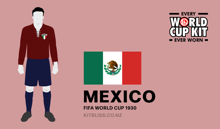 Graphic showing the Mexico home kit worn during the 1930 FIFA World Cup.