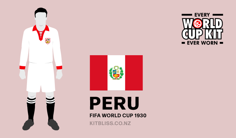 Graphic showing the Peru home kit worn during the 1930 FIFA World Cup.