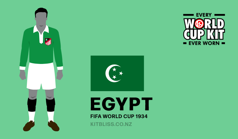Graphic showing the Egypt home kit worn during the 1934 FIFA World Cup.