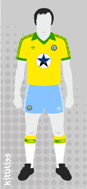 1973-75 yellow/pale-blue away kit