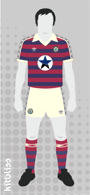 1995-96 maroon/navy hooped away kit