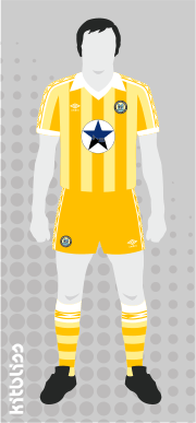 2009-10 custard yellow away kit